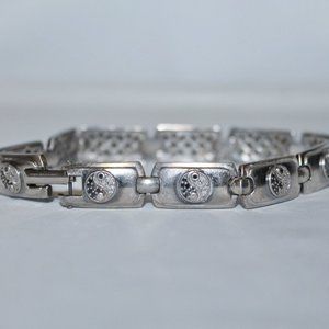 Unisex 9" Genuine Diamond Yin Yang Heavy 925 Sterling Silver Bracelet